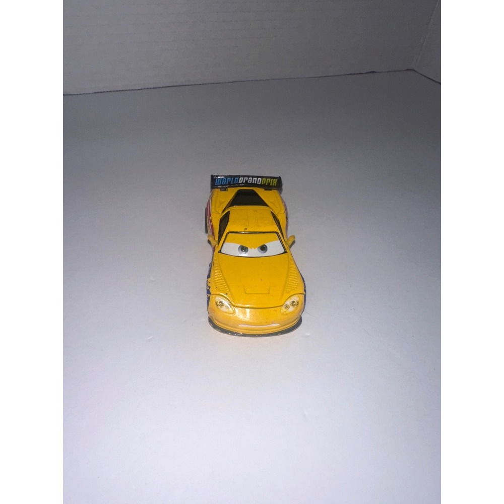 Disney Pixar Cars Jeff Gorvette World Grand Prix Diecast Mattel yellow 24